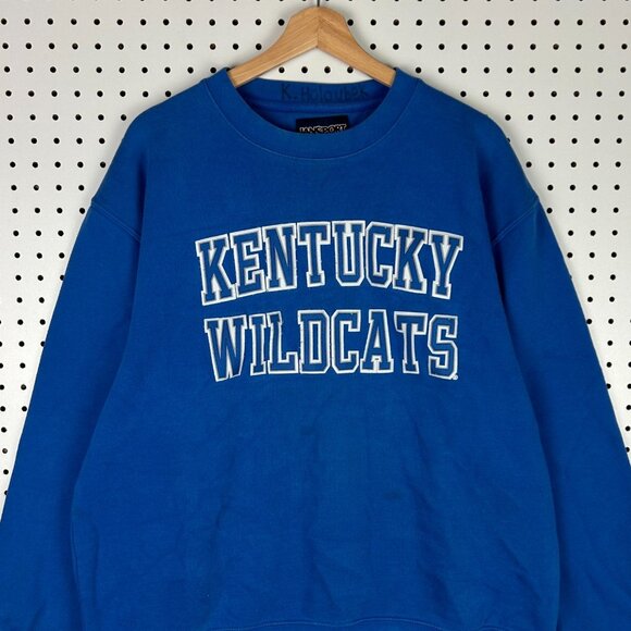 Kentucky Wildcats Crewneck Large Stitched Logo Blue Sweatshirt Vintage Jansport - Picture 2 of 7
